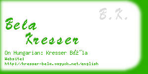 bela kresser business card